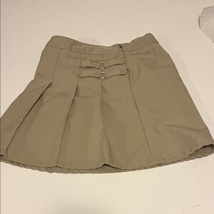 French Toast Beige Skirt with Button Detail